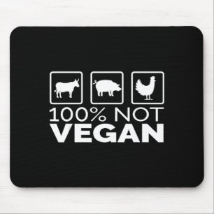 100 percent not vegan meat eater bbq grill humour mouse pad