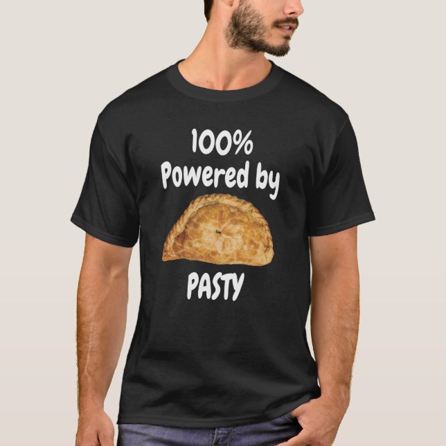 100 percent powered by PASTY Cornwall Cornish T-Shirt (Front)