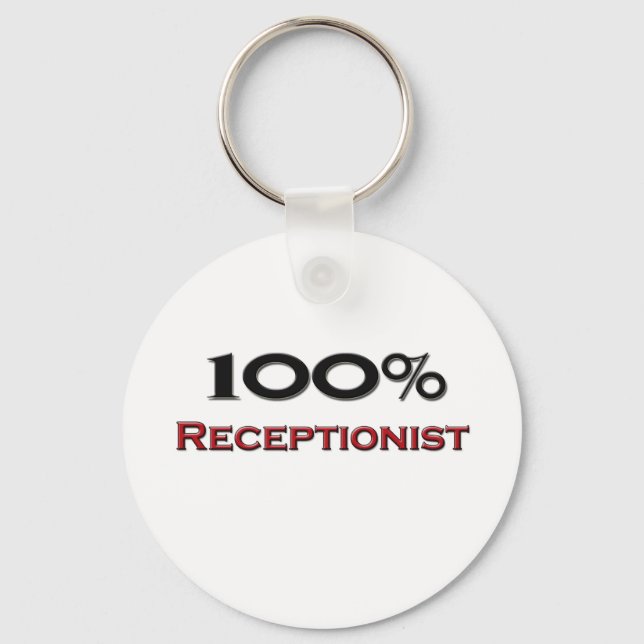 100 Percent Receptionist Key Ring (Front)