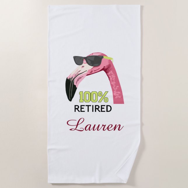 100 percent Retired Personalised Beach Towel (Front)