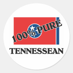 100 Percent Tennessean Classic Round Sticker