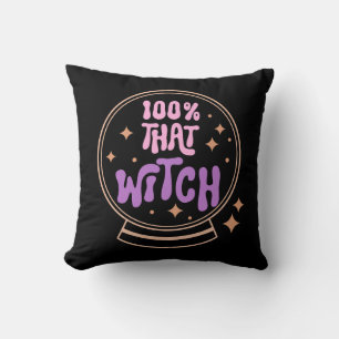 100 Percent That Witch Black Halloween Cushion