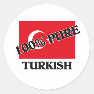 100 Percent TURKISH Classic Round Sticker
