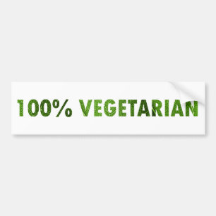 100 PERCENT VEGETARIAN BUMPER STICKER