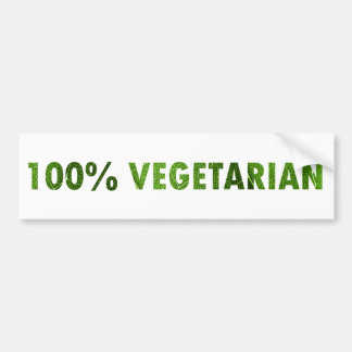 100 PERCENT VEGETARIAN BUMPER STICKER