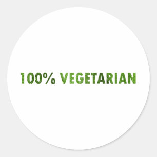 100 PERCENT VEGETARIAN CLASSIC ROUND STICKER