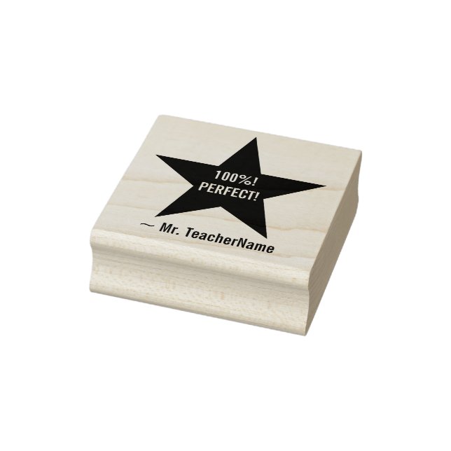 "100%! PERFECT!" Teacher Rubber Stamp (Stamp)