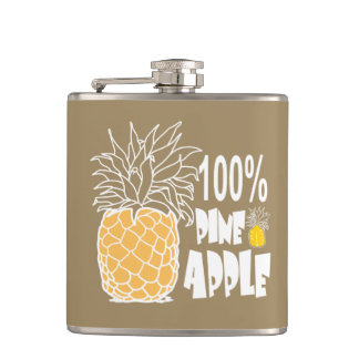 100% pineapple hip flask