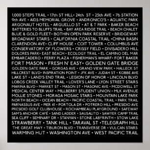 100 Places  - 12 x 12" Poster