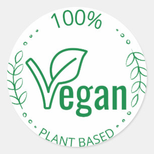 100% Plant based Vegan sticker 