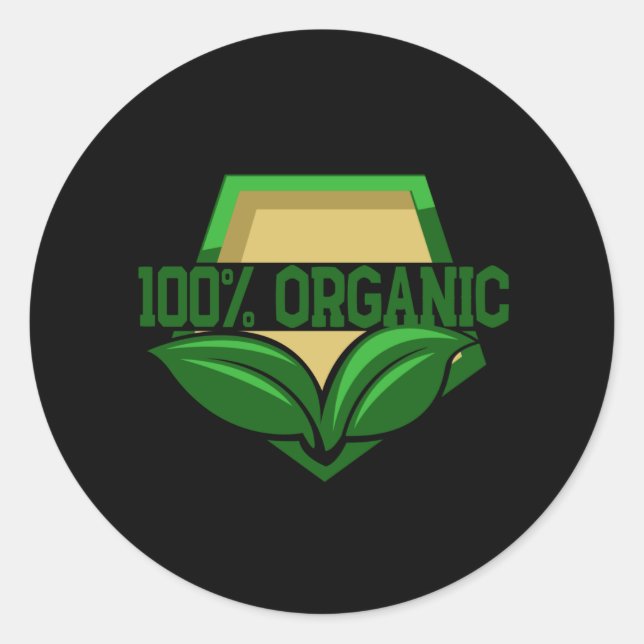 100 procent organic classic round sticker (Front)
