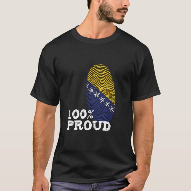 100 Proud Bosnia Herzegovina flag for Proud Bosnia T-Shirt (Front)