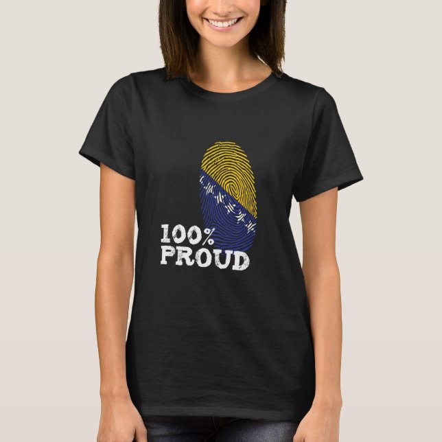 100 Proud Bosnia Herzegovina flag for Proud Bosnia T-Shirt (Front)