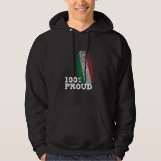 100 Proud Italy fingerprint flag for Proud Italian Hoodie