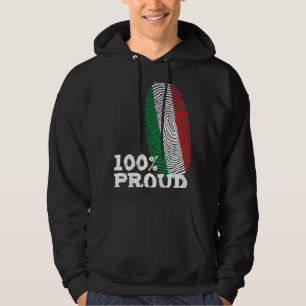 100 Proud Italy fingerprint flag for Proud Italian Hoodie