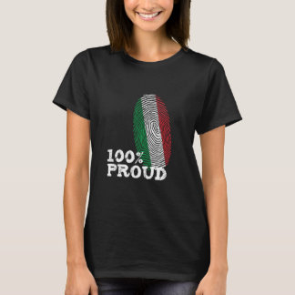 100 Proud Italy fingerprint flag for Proud Italian T-Shirt