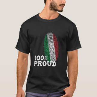 100 Proud Italy fingerprint flag for Proud Italian T-Shirt