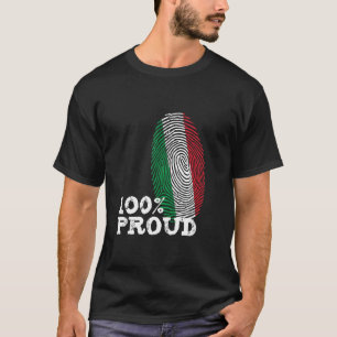 100 Proud Italy fingerprint flag for Proud Italian T-Shirt