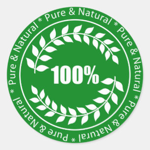 100% Pure & Natural Sign Sticker