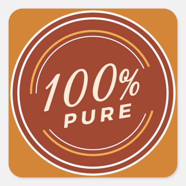 100% Pure Product Quality Square Sticker (Front)
