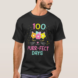 100 Purr-Fect Days Cute Cat 100Th Day Of School De T-Shirt