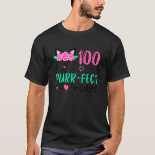 100 Purr Fect Days Cute Cat Student School T-Shirt