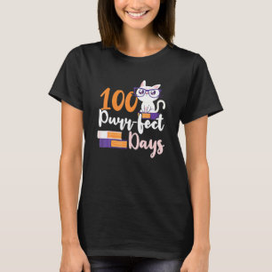 100 Purr Fect Days Girls Cat 100H Day Of School T-Shirt