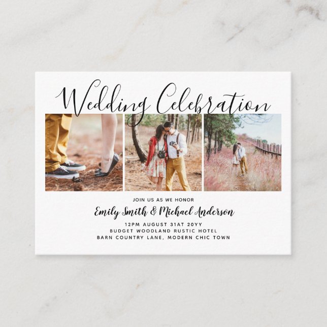 100 Quality Budget PHOTO Wedding Invites SMALL (Front)