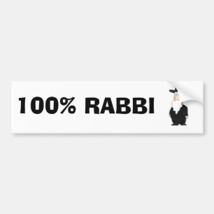 100% Rabbi bumper sticker