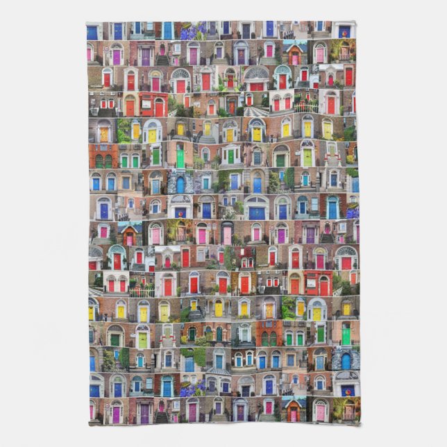 100 Rainbow Doors of Dublin Kitchen Towel (Vertical)