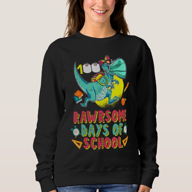 100 Rawrsome Days Of School Facemask Tyronosaururs Sweatshirt (Front)