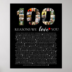 100 reasons why we love you 80th 70th birthday  poster