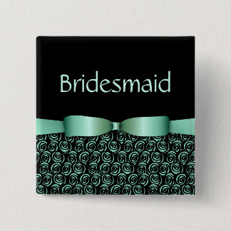 100 Rosettes Wedding Bridesmaid Buttons - Aquamari