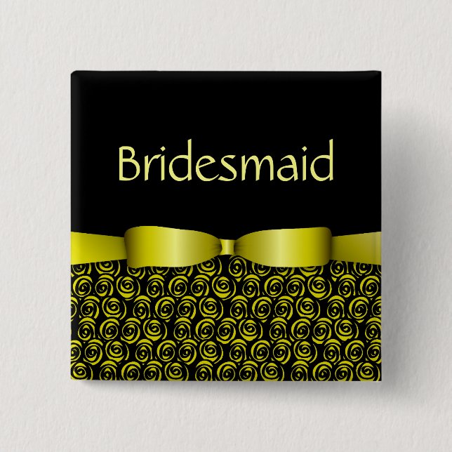 100 Rosettes Wedding Bridesmaid Buttons - Gold (Front)