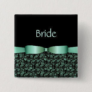 100 Rosettes Wedding Buttons - Aquamarine