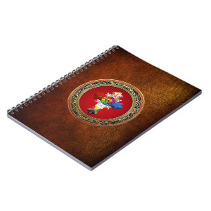 [100] Rosy Cross (Rose Croix) on Red & Gold Notebook