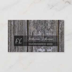 100% rustic natural organic wooden monogram business card