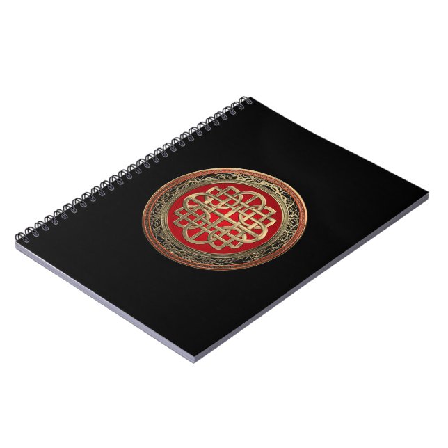 [100] Sacred Celtic Gold Knot Cross Notebook (Left Side)