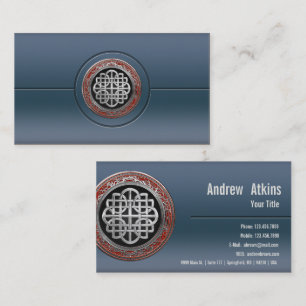 [100] Sacred Celtic Silver Knot Cross Business Card