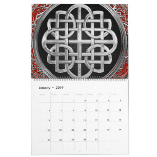 [100] Sacred Celtic Silver Knot Cross Calendar