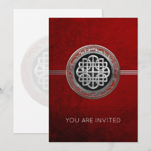 [100] Sacred Celtic Silver Knot Cross Invitation