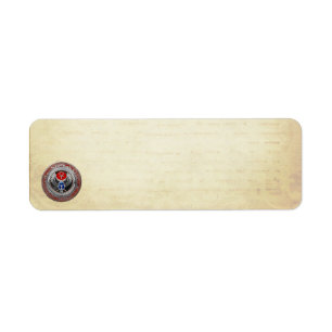 [100] Sacred Silver Egyptian Winged Scarab & Ankh Return Address Label