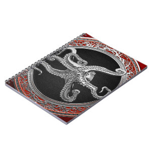 [100] Sacred Silver Octopus in Defensive Posture Notebook