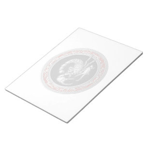 [100] Sacred Silver Scorpion on Black Notepad