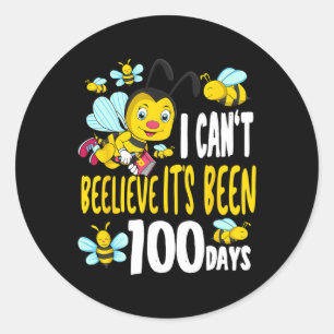 100 School Days 100th Day Of School 2021 Bee Honey Classic Round Sticker