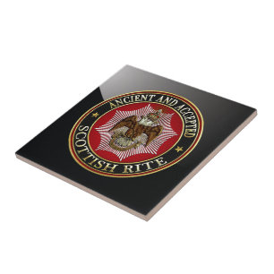 [100] Scottish Rite Double-headed Eagle Ceramic Tile