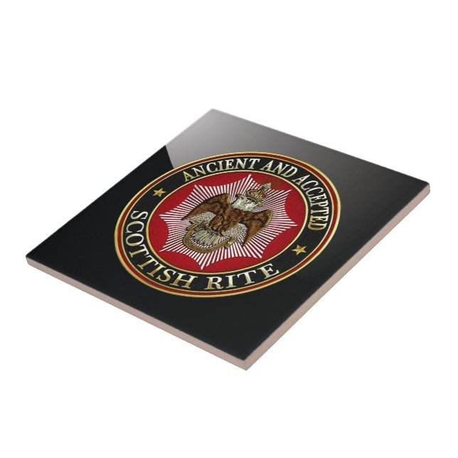 [100] Scottish Rite Double-headed Eagle Ceramic Tile (Side)