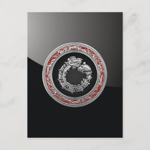 [100] Serpent God Quetzalcoatl [Silver] Postcard