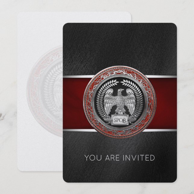 [100] Silver Roman Imperial Eagle Invitation (Front/Back)