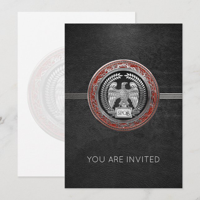[100] Silver Roman Imperial Eagle Invitation (Front/Back)
